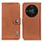 Leather Case Stands Flip Cover Holder K02Z for Huawei Honor X9b 5G Brown