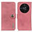 Leather Case Stands Flip Cover Holder K02Z for Huawei Honor X9b 5G Pink