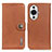 Leather Case Stands Flip Cover Holder K02Z for Huawei Nova 11 Pro Brown