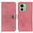 Leather Case Stands Flip Cover Holder K02Z for Motorola Moto Edge (2023) 5G Pink
