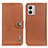 Leather Case Stands Flip Cover Holder K02Z for Motorola Moto G53 5G Brown