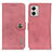 Leather Case Stands Flip Cover Holder K02Z for Motorola Moto G53 5G Pink