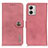 Leather Case Stands Flip Cover Holder K02Z for Motorola Moto G53j 5G Pink