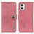 Leather Case Stands Flip Cover Holder K02Z for Motorola Moto G73 5G Pink