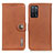 Leather Case Stands Flip Cover Holder K02Z for Oppo A55 5G Brown
