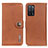 Leather Case Stands Flip Cover Holder K02Z for Oppo A56 5G Brown