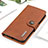 Leather Case Stands Flip Cover Holder K02Z for Samsung Galaxy F23 5G Brown