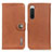 Leather Case Stands Flip Cover Holder K02Z for Sony Xperia 10 IV SO-52C Brown