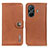 Leather Case Stands Flip Cover Holder K02Z for Vivo T1 5G Brown