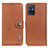 Leather Case Stands Flip Cover Holder K02Z for Vivo T1 5G India Brown