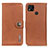 Leather Case Stands Flip Cover Holder K02Z for Xiaomi POCO C3 Brown