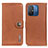 Leather Case Stands Flip Cover Holder K02Z for Xiaomi Poco C55 Brown