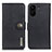 Leather Case Stands Flip Cover Holder K02Z for Xiaomi Poco C65 Black