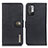 Leather Case Stands Flip Cover Holder K02Z for Xiaomi Redmi Note 10 5G Black