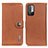 Leather Case Stands Flip Cover Holder K02Z for Xiaomi Redmi Note 10 5G Brown