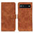 Leather Case Stands Flip Cover Holder K03Z for Google Pixel 6a 5G Brown