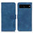 Leather Case Stands Flip Cover Holder K03Z for Google Pixel 7 Pro 5G Blue