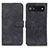 Leather Case Stands Flip Cover Holder K03Z for Google Pixel 7a 5G Black