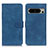 Leather Case Stands Flip Cover Holder K03Z for Google Pixel 8 Pro 5G Blue