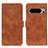 Leather Case Stands Flip Cover Holder K03Z for Google Pixel 8 Pro 5G Brown