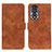 Leather Case Stands Flip Cover Holder K03Z for Huawei Honor 80 5G Brown