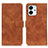 Leather Case Stands Flip Cover Holder K03Z for Huawei Honor 80 SE 5G Brown