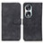 Leather Case Stands Flip Cover Holder K03Z for Huawei Honor 90 5G Black