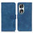 Leather Case Stands Flip Cover Holder K03Z for Huawei Honor 90 5G Blue