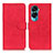 Leather Case Stands Flip Cover Holder K03Z for Huawei Honor 90 Lite 5G Red