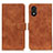 Leather Case Stands Flip Cover Holder K03Z for Huawei Honor X5 Brown