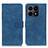 Leather Case Stands Flip Cover Holder K03Z for Huawei Honor X8a 4G Blue