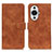 Leather Case Stands Flip Cover Holder K03Z for Huawei Nova 11 Brown