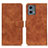 Leather Case Stands Flip Cover Holder K03Z for Motorola Moto G 5G (2023) Brown