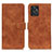 Leather Case Stands Flip Cover Holder K03Z for Motorola Moto G Power 5G (2023) Brown