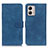 Leather Case Stands Flip Cover Holder K03Z for Motorola Moto G53j 5G Blue