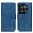 Leather Case Stands Flip Cover Holder K03Z for OnePlus 12R 5G Blue