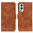 Leather Case Stands Flip Cover Holder K03Z for OnePlus Nord 2 5G Brown