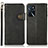 Leather Case Stands Flip Cover Holder K03Z for Oppo A16s Black