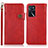 Leather Case Stands Flip Cover Holder K03Z for Oppo A16s Red
