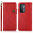Leather Case Stands Flip Cover Holder K03Z for Oppo A54 5G Red