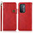 Leather Case Stands Flip Cover Holder K03Z for Oppo A74 5G Red