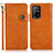 Leather Case Stands Flip Cover Holder K03Z for Oppo Reno5 Z 5G Brown
