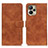 Leather Case Stands Flip Cover Holder K03Z for Realme 10 5G Brown