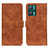 Leather Case Stands Flip Cover Holder K03Z for Realme Q5 5G Brown