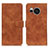 Leather Case Stands Flip Cover Holder K03Z for Sharp Aquos Sense7 Plus Brown