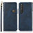 Leather Case Stands Flip Cover Holder K03Z for Sony Xperia 1 III Blue