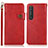 Leather Case Stands Flip Cover Holder K03Z for Sony Xperia 1 III Red