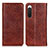 Leather Case Stands Flip Cover Holder K03Z for Sony Xperia 10 IV SO-52C Brown