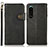 Leather Case Stands Flip Cover Holder K03Z for Sony Xperia 5 III Black