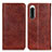 Leather Case Stands Flip Cover Holder K03Z for Sony Xperia 5 IV Brown